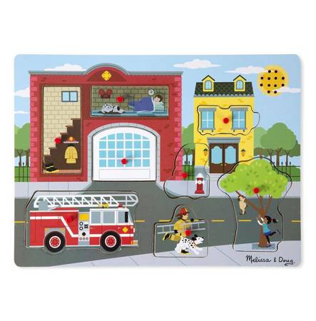 Melissa&Doug - Puzzle dźwiękowe Remiza strażacka